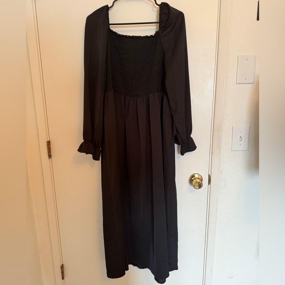 Whimsical Black Midi Dress